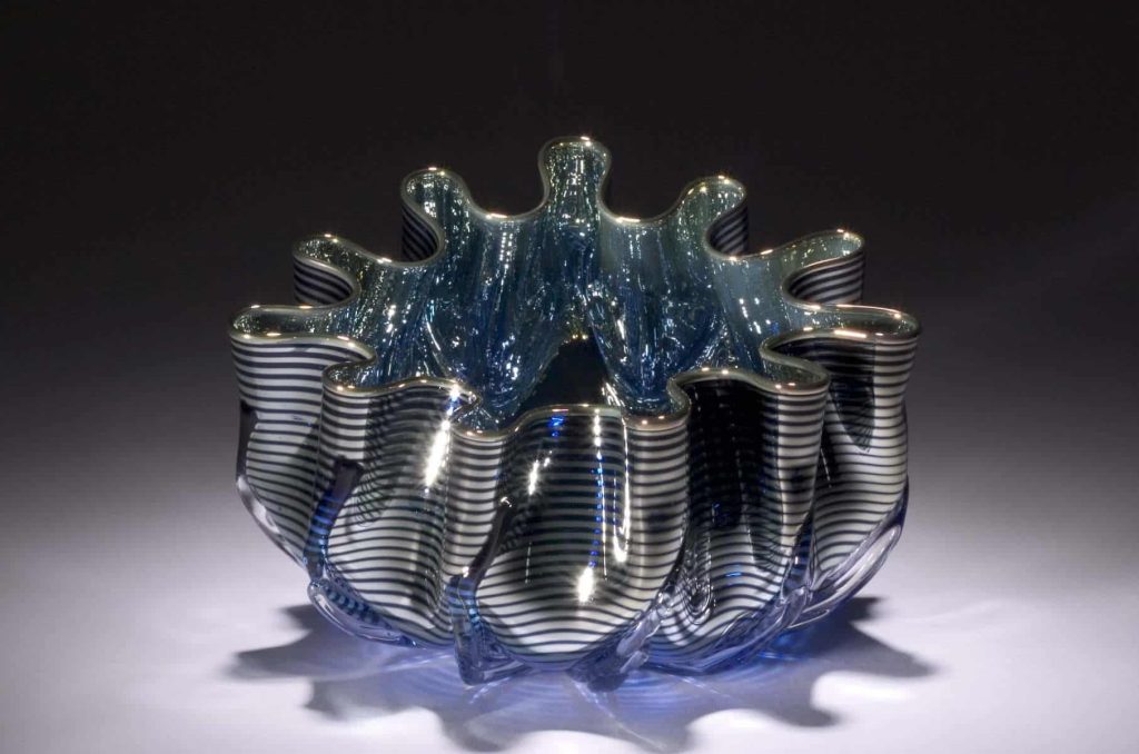 Metallic Striped Splash Bowl