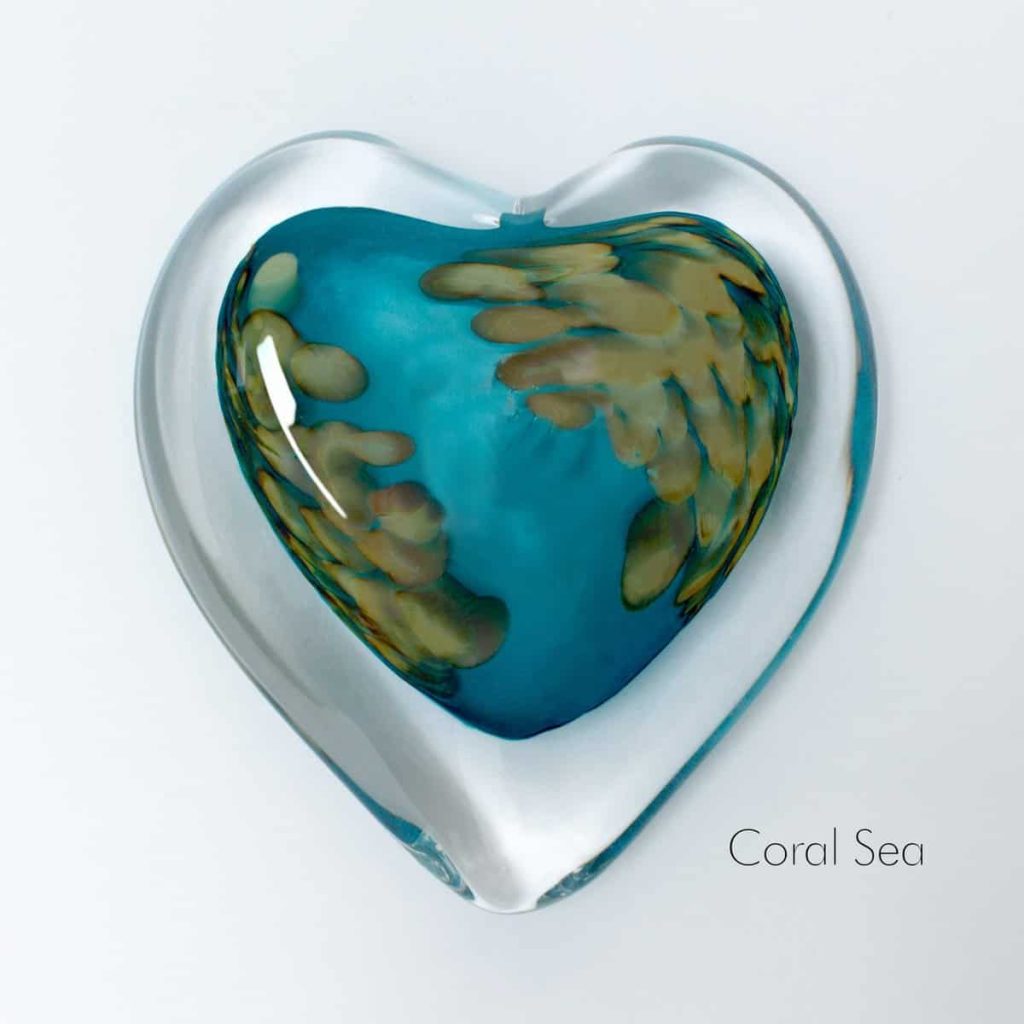 Coral Sea Heart Paperweight