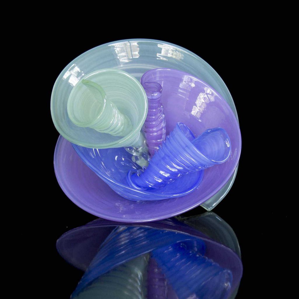 Purple, Blue & Green Curls