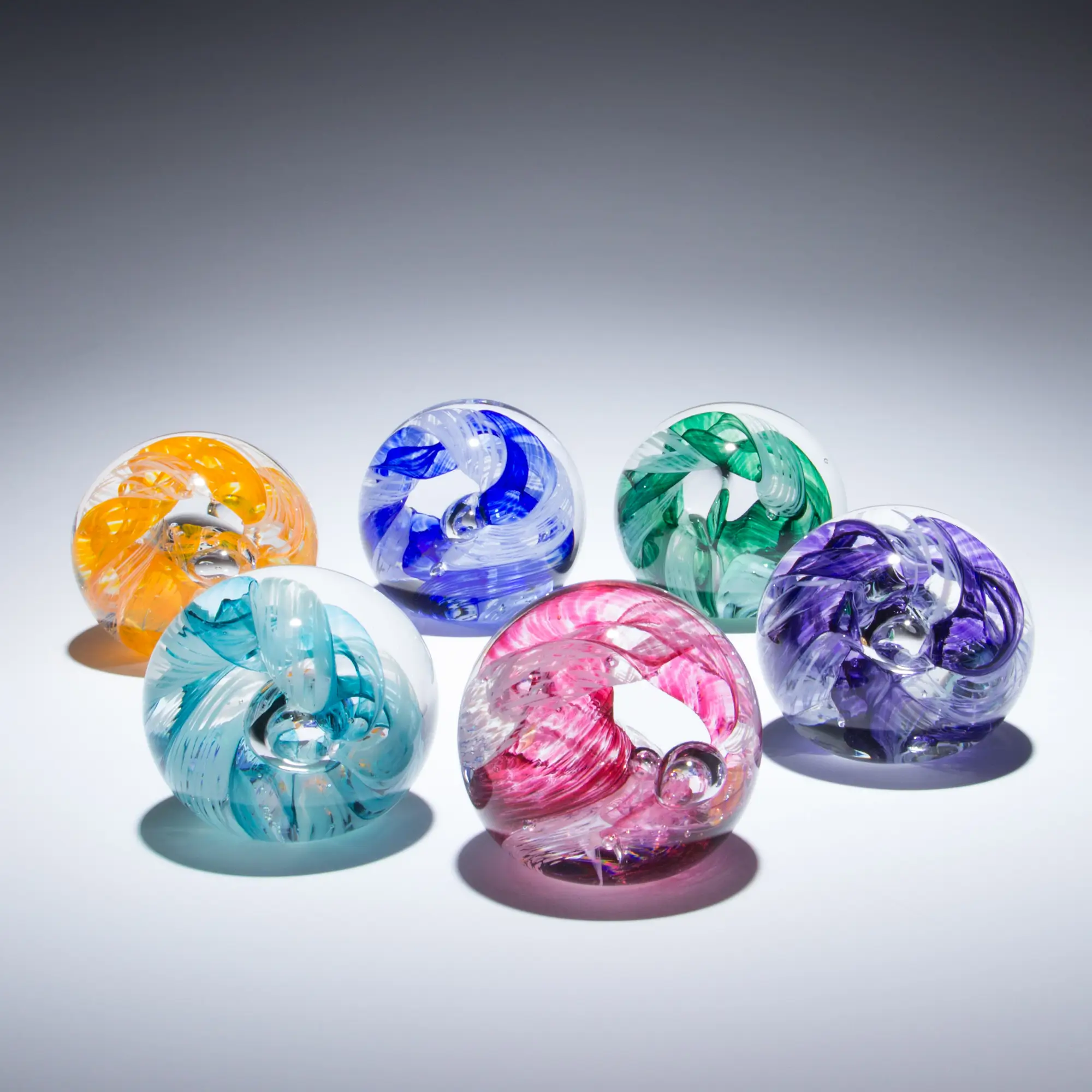 glass circle paperweight