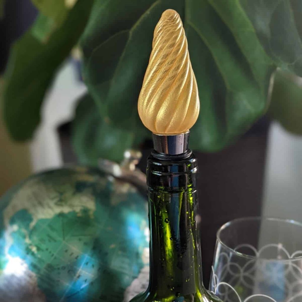 Golden Enchanted Wine Stopper In Situ