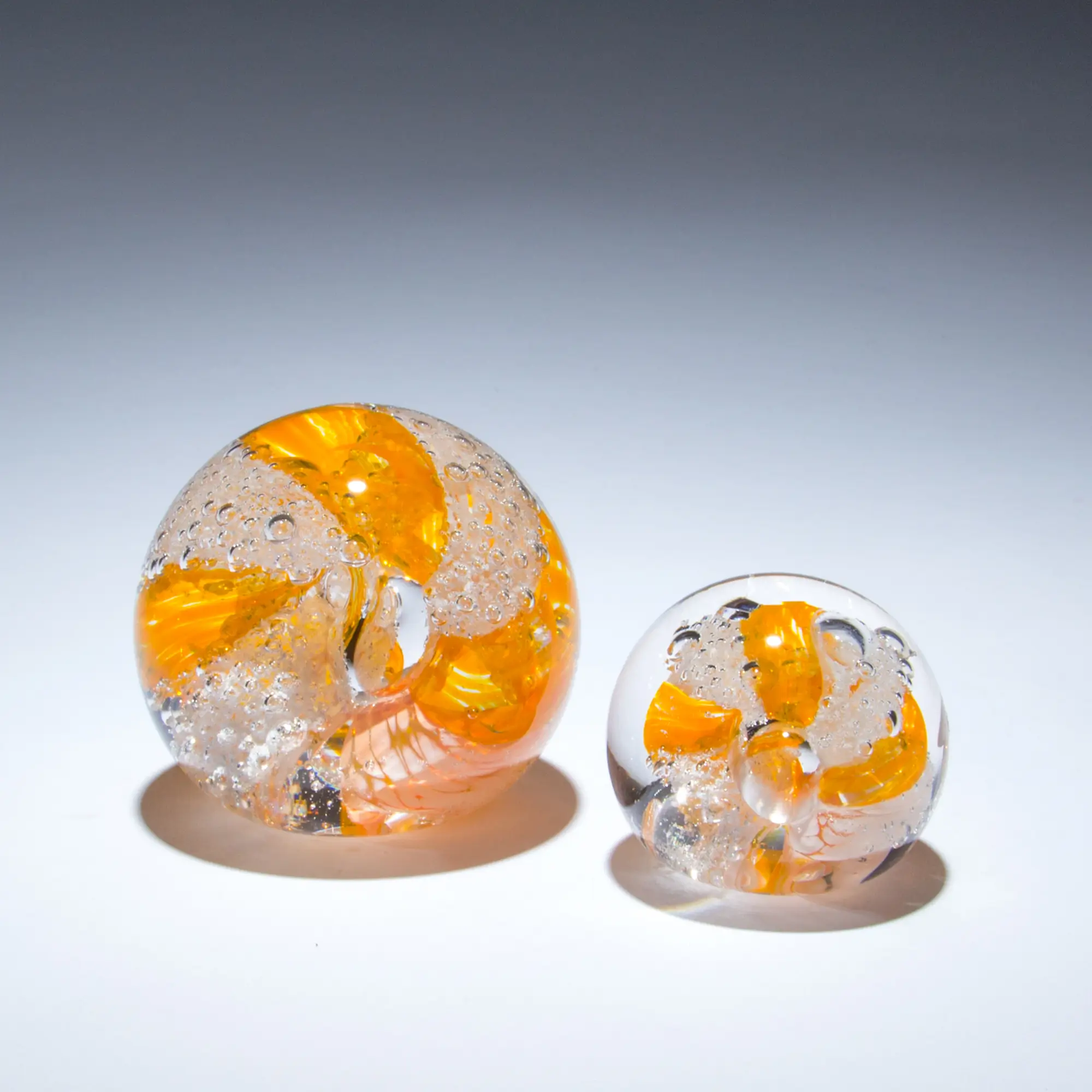 Memorial Round Paperweight or Marble Orange